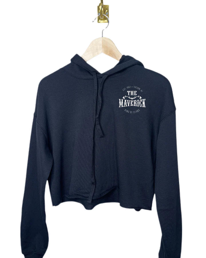 Maverick Logo - Women's Crop Hooded Sweater